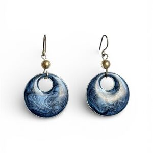 Blue Silver Color  Dangle Earrings